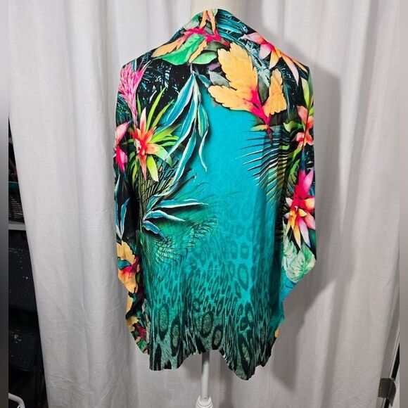 Chicos Tropical-Print Ruana Wrap Size Small/medium - Picture 4 of 10